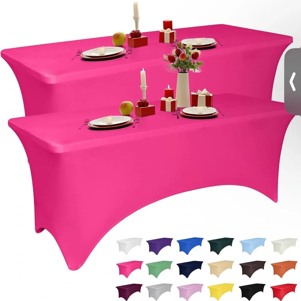 Pink Stretch Tablecloth for Home Dining